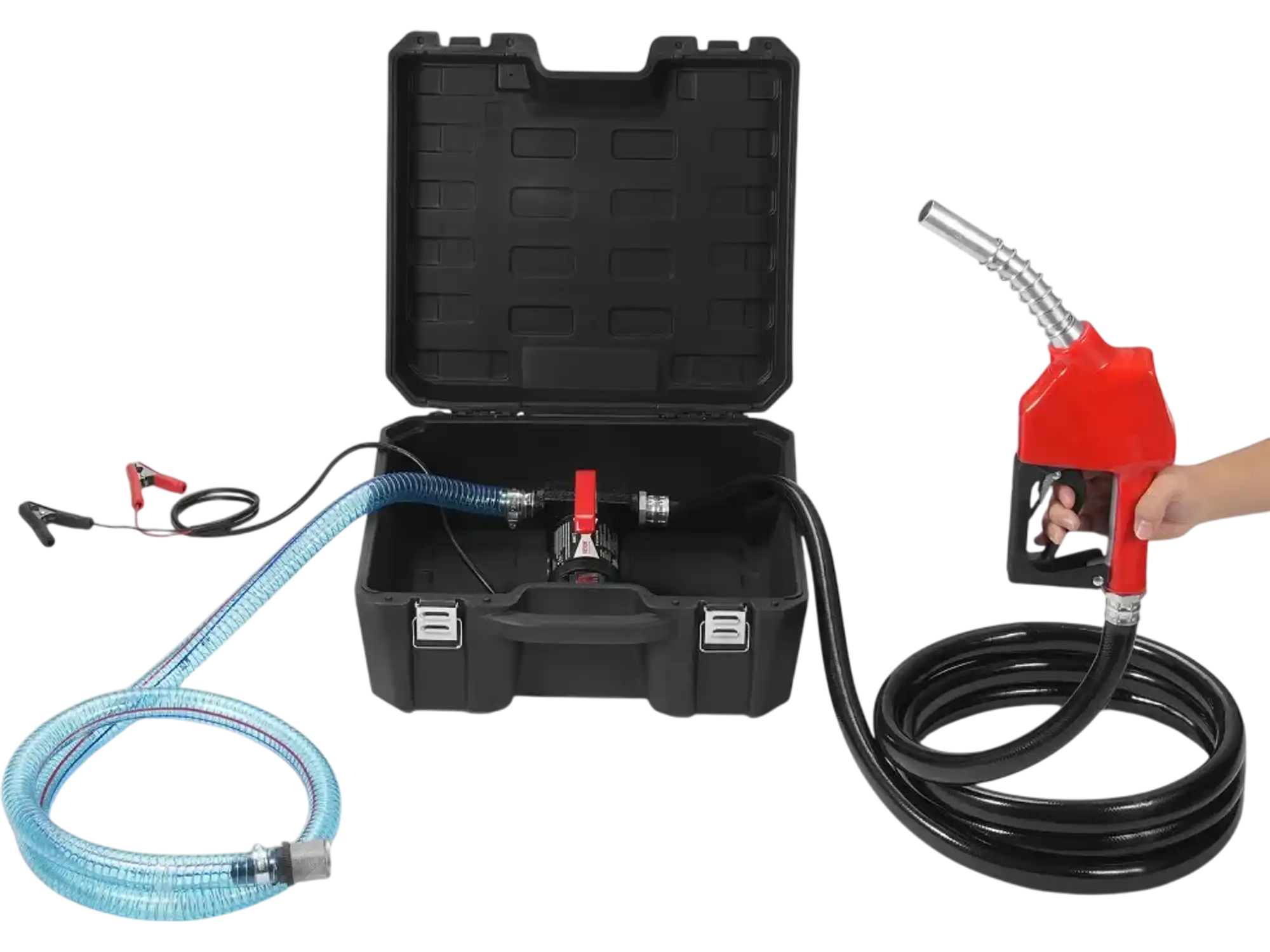 Vevor Fuel Transfer Pump 12V 10 GPM Portable Electric Diesel Pump with Auto Shut-Off Nozzle Carry Case New