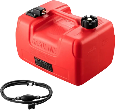 Vevor Marine Fuel Tank 3.17 gal Portable Outboard Transfer Tank with 9.8' Hose Red New