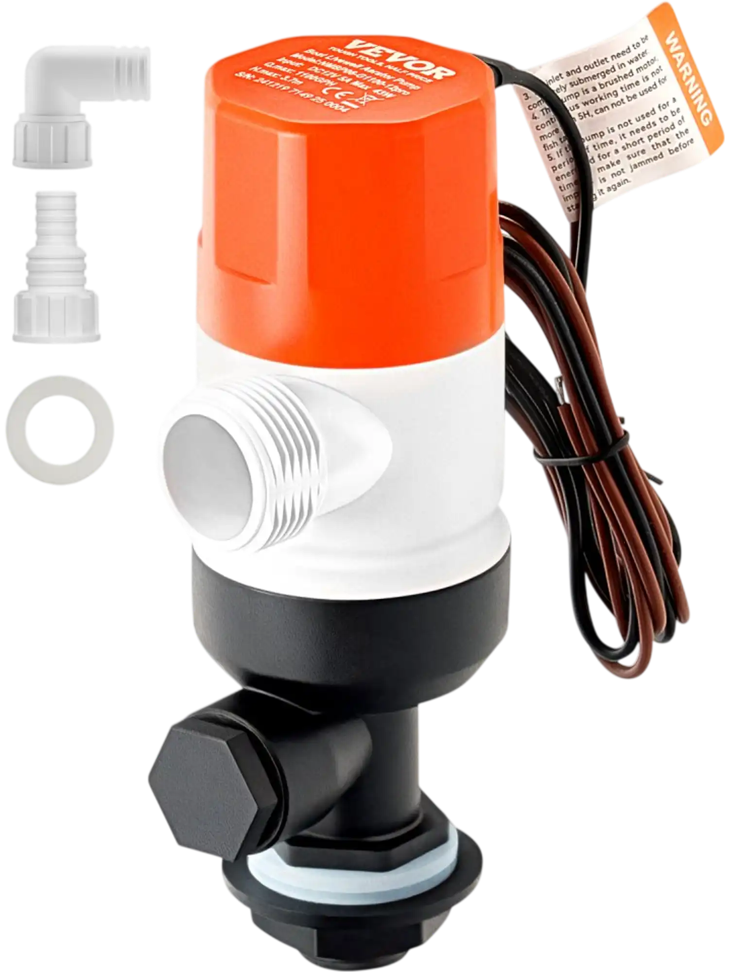 Vevor Livewell Pump 12V 1100 GPH Straight Dual Inlet Boat Aerator Pump New