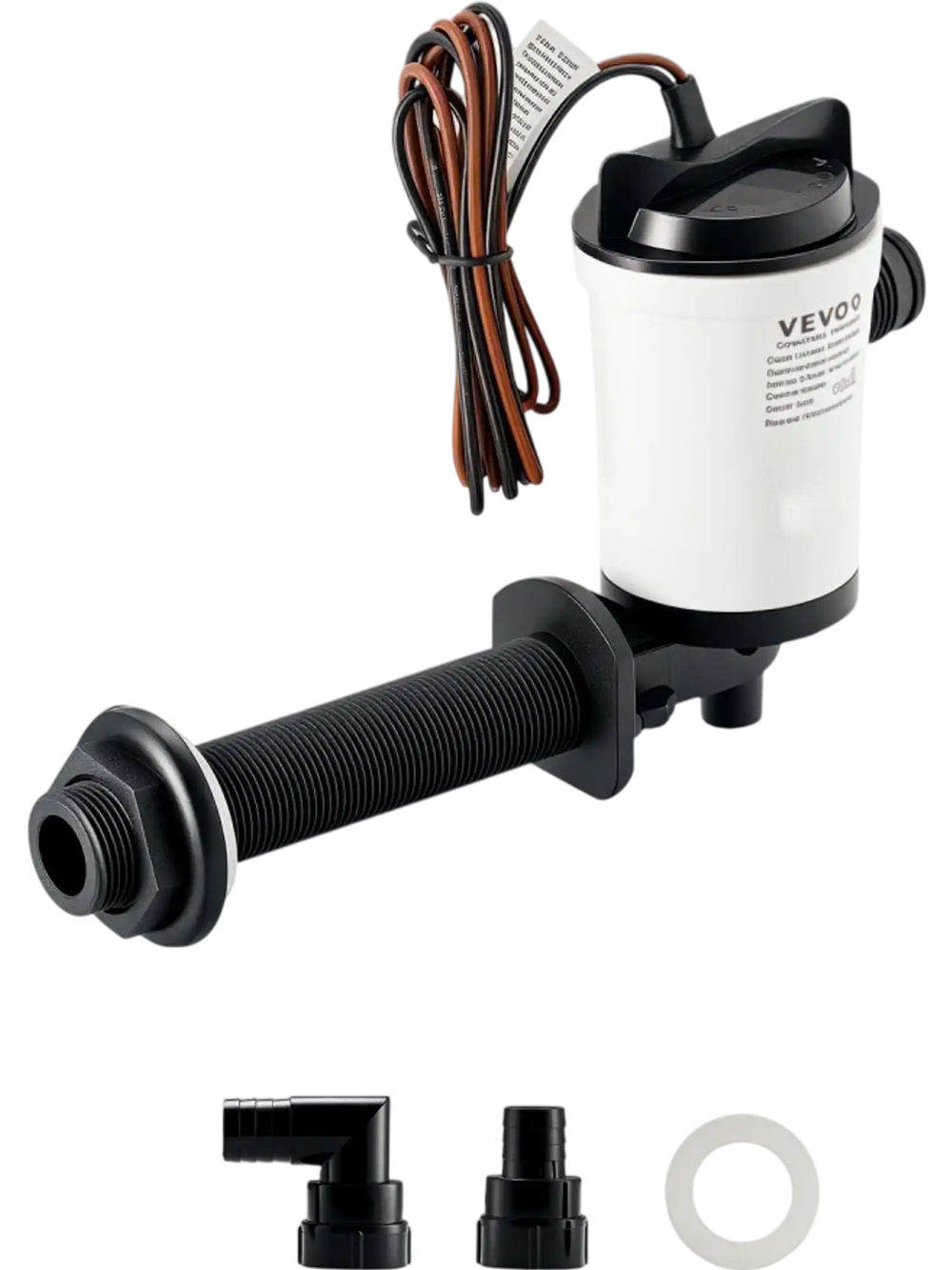 VEVOR Livewell Pump for Boat, 12V 800 GPH Livewell Aerator Pump with Detachable Motor, 90-Degree Baitwell Pumps for Boats, Corrosion-Resistant Submersible Aerator Pump, for Freshwater and Saltwater