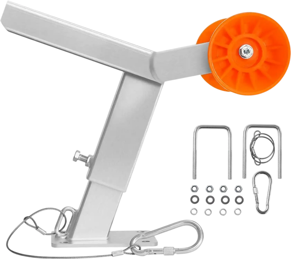 VEVOR Boat Trailer Winch Stand with Roller, Adjustable Height 14.3-21.6 Inches, Boat Winch Mount with U-Bolts for 2-3 Inches W x 3-4 Inches H Trailer Tongue, Fit for Jet Ski, Sailboat, Speedboat