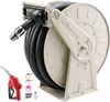 VEVOR Fuel Hose Reel, 1 inch x 50 ft Retractable, Spring Driven Auto Swivel Rewind, 300 PSI, Heavy-Duty Carbon Steel Construction with Industrial Grade Rubber Hose, for Diesel Fuel, Kerosene