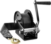 VEVOR Hand Winch, 1200 lbs Pulling Capacity, Boat Trailer Winch Heavy Duty Rope Crank with 23 ft Polyester Strap and Two-Way Ratchet, Manual Operated Hand Crank Winch for Trailer, Boat or ATV Towing