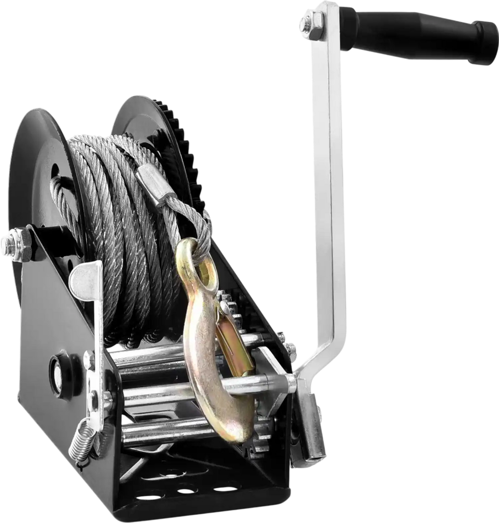 VEVOR Hand Winch, 3500 lbs Pulling Capacity, Boat Trailer Winch Heavy Duty Rope Crank with 33 ft Steel Wire Cable and Two-Way Ratchet, Manual Operated Hand Crank Winch for Trailer, Boat or ATV Towing