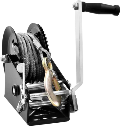 VEVOR Hand Winch, 3500 lbs Pulling Capacity, Boat Trailer Winch Heavy Duty Rope Crank with 33 ft Steel Wire Cable and Two-Way Ratchet, Manual Operated Hand Crank Winch for Trailer, Boat or ATV Towing