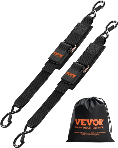 VEVOR Retractable Ratchet Straps, 2 in x 2 ft Ratchet Tie Down Straps with Security Lock S Hooks, 2 Pack Heavy Duty Ratchet Tie Down Straps with 1500 lbs Break Strength, for Trailers, Vehicles, Boat
