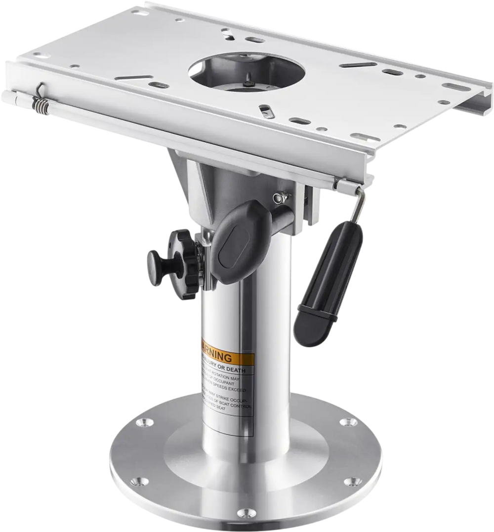 VEVOR Boat Seat Pedestal, Adjustable Height from 13.39 to 19.2 Inches, Aluminum Alloy Boat Chair Base with Slide, 5-inch Sliding Travel, Locking Design, Ideal for Fishing and Boating Enthusiasts
