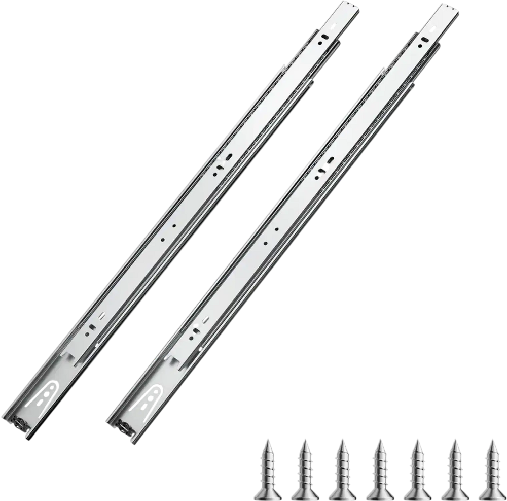 VEVOR Drawer Slides 20 inch 10 Pairs Full Extension Ball Bearing Cabinet Rails 100 lb Load Capacity Heavy Duty Side Mount Dresser Drawer Slides