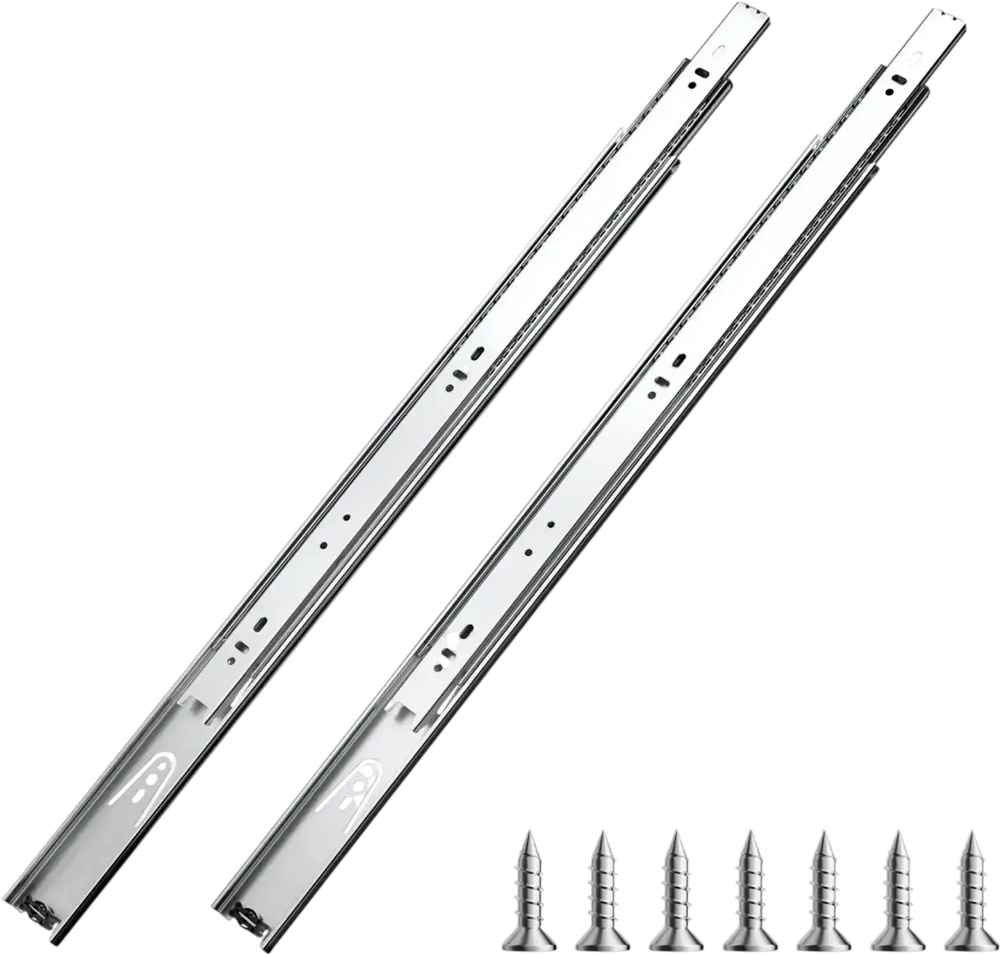 VEVOR Drawer Slides, 22 inch, 10 Pairs Full Extension Ball Bearing Cabinet Rails, 100 LB Load Capacity Heavy Duty Side Mount Dresser Drawer Slides, Drawer Track Runners for Kitchen DIY Replacement