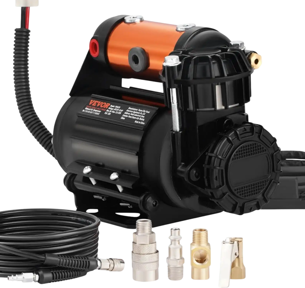 VEVOR Onboard Air Compressor Kit, 150PSI Offroad Air Compressor, Portable Tire Inflator Heavy Duty 3.5CFM Air Pump for Jeep SUV 4x4 Vehicle, Compatibility with Air tools, Air horns, Lockers