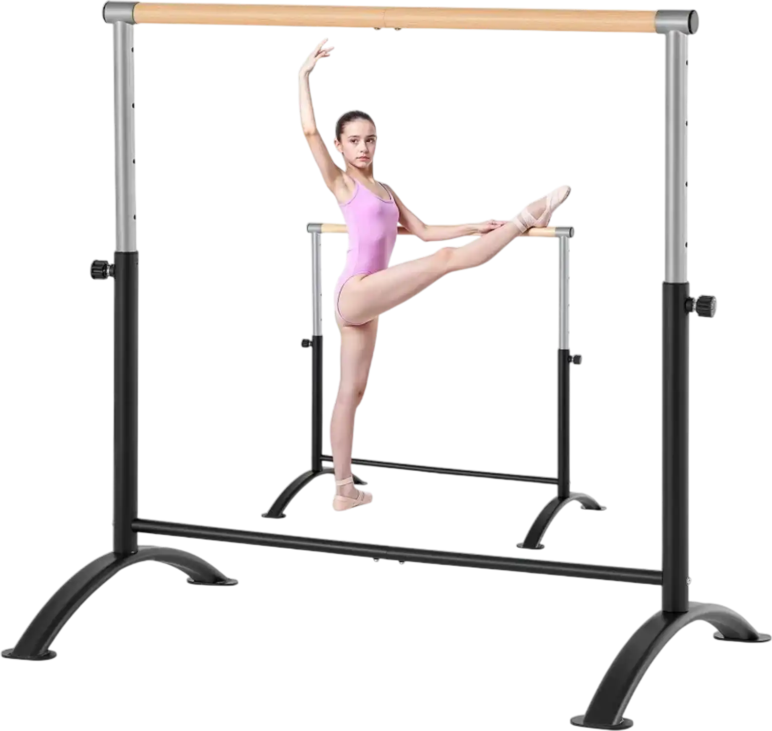 Vevor Ballet Barre 4' Height Adjustable Freestanding Portable Dance Bar New