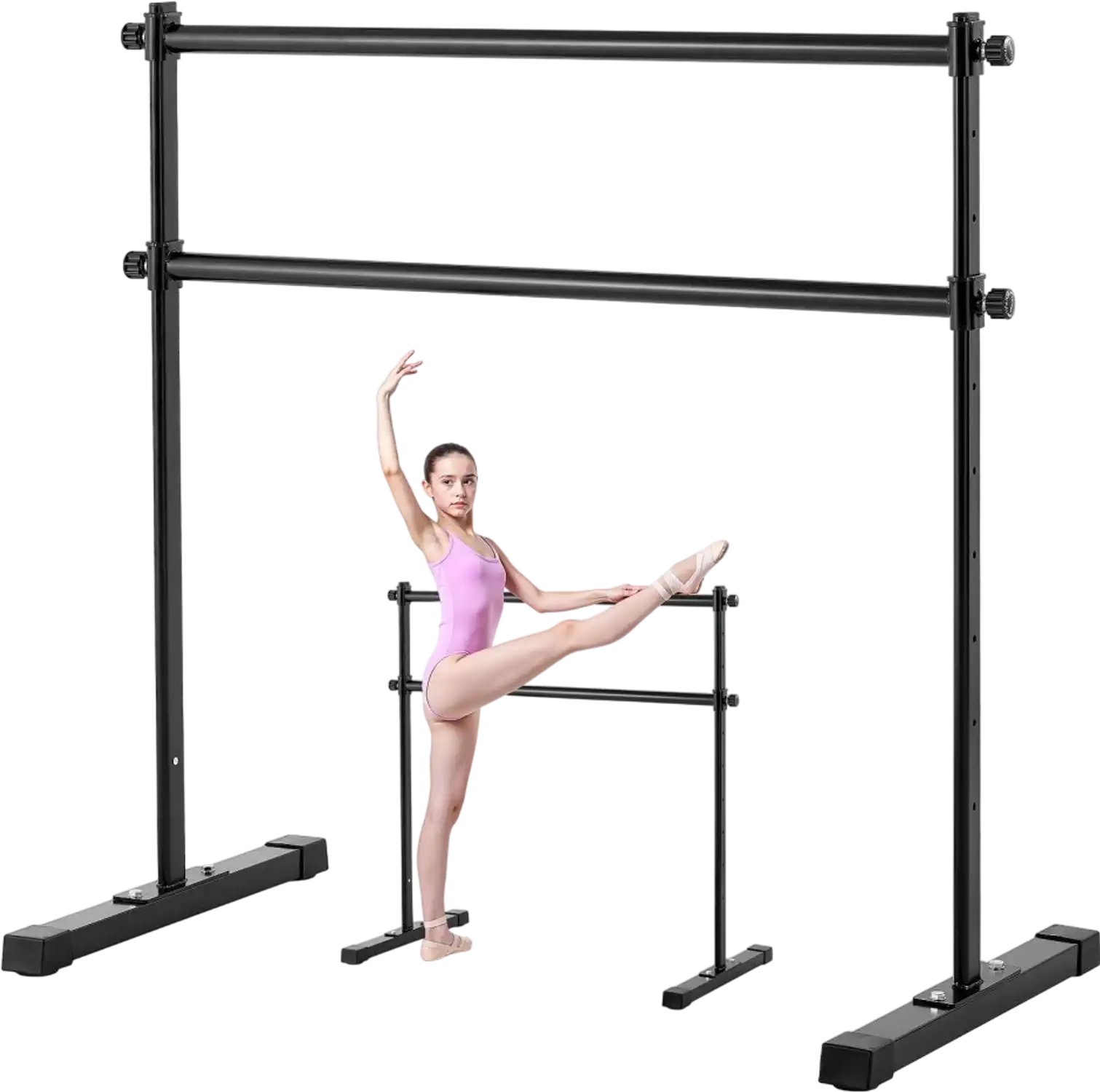 Vevor Ballet Barre 4' Double Freestanding Height Adjustable Dance Bar New