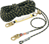VEVOR Vertical Lifeline, 150ft (45.7m) Outdoor Climbing Rope 30KN Breaking Tension, Static Rock Climbing Rope with Steel Snap Hooks and Rope Grap, for Escape, Outdoor Adventures, and Lumbering, Black & Yellow