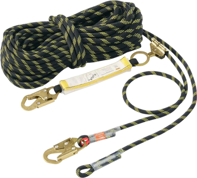 Vevor Vertical Lifeline 150' Outdoor Climbing Rope Black & Yellow New