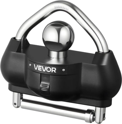VEVOR Trailer Hitch Lock, Fits for 1-7/8 in, 2 in, 2-5/16 in Couplers, Heavy-Duty Anti-Theft Trailer Ball Lock with 3 Keys, Prying-Resistant, Adjustable Height Design for RVs, Boats, Trailers, Black