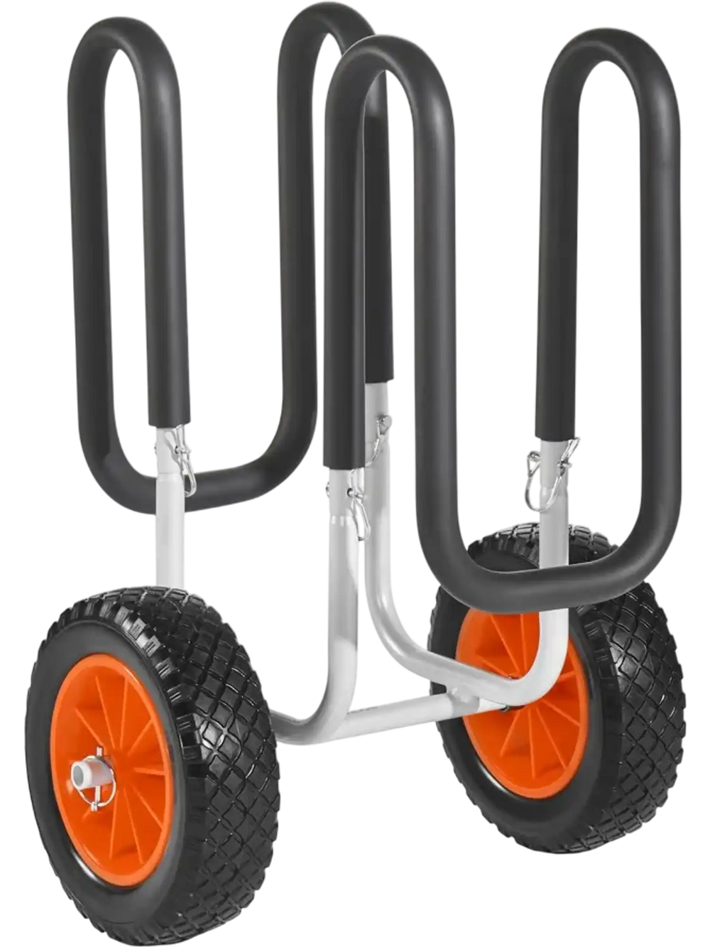 VEVOR Kayak Cart, 150 lbs Load Capacity, Stand Up Paddle Board Trolley with 10-inch Solid Rubber Tires & Kickstands, Paddle Board Carrier with Ratchet Strap for Paddleboard & Surfboard Transport