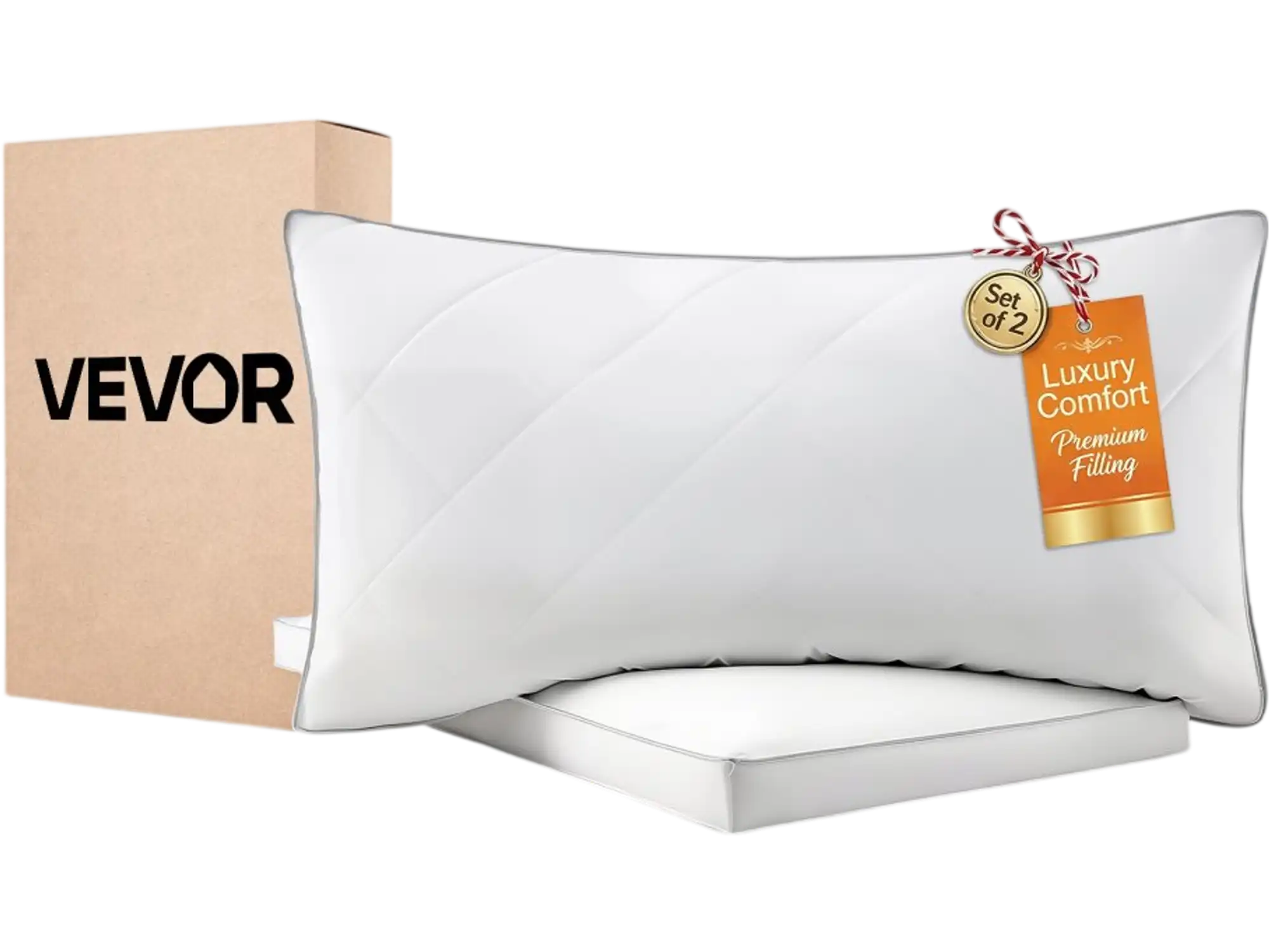 Vevor Bed Pillows Queen Size Hotel Quality Fluffy 2-Pack New