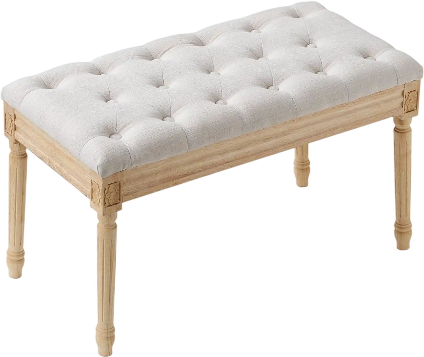 Vevor Bench Upholstered Ottoman End-of-Bed Entryway Beige New