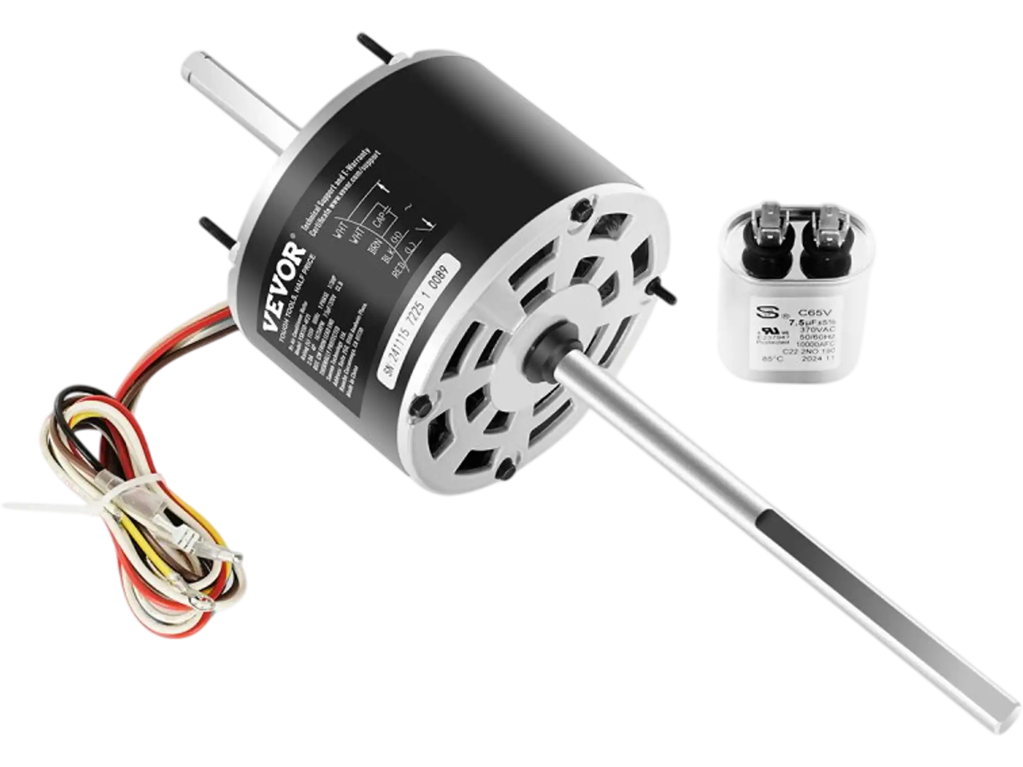 Vevor RV Air Conditioner Motor 1/3 HP 115V 2-Speed Replacement with Capacitor New
