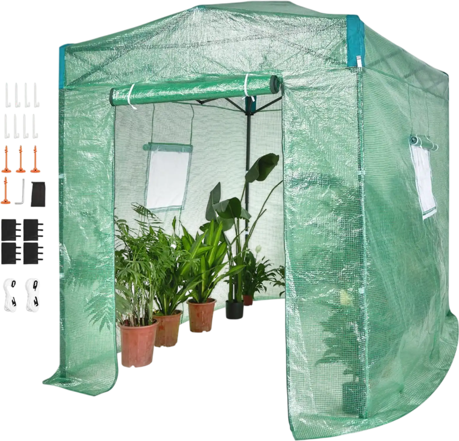 Vevor Greenhouse 8' x 6' x 7.5' Pop-Up Portable Walk-In Green New