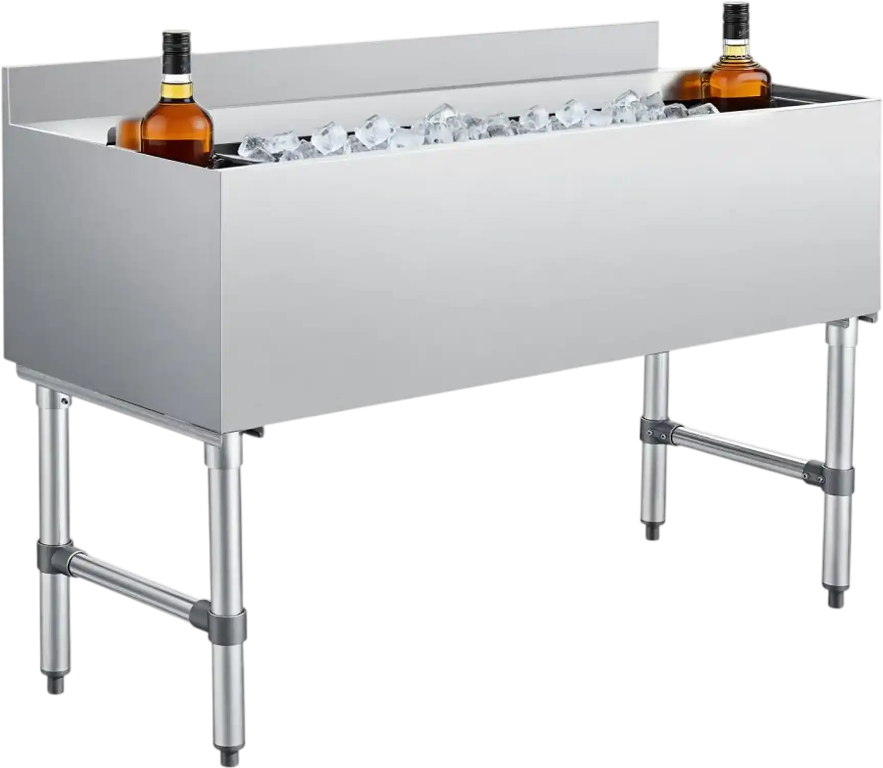 Vevor Commercial Ice Bin Stainless Steel Sliding Lid Ice Chest 137.4 Qt 48 x 19 x 33