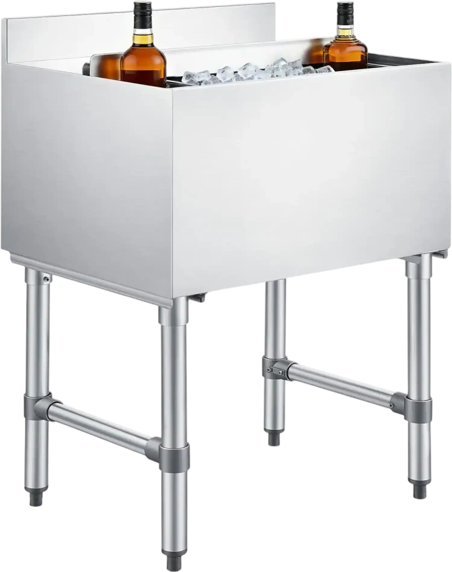 Vevor Commercial Ice Bin Stainless Steel Sliding Lid Cooler Cart 65.1 Qt New