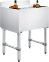 VEVOR Commercial Ice Bin, 65.1 Qt Max Capacity, 24 x 19 x 33 Inch Stainless Steel Ice Chest with Sliding Lid and Bottle Holders, Cooler Cart Cocktail Unit for Bar Restaurant Pub, NSF Certified