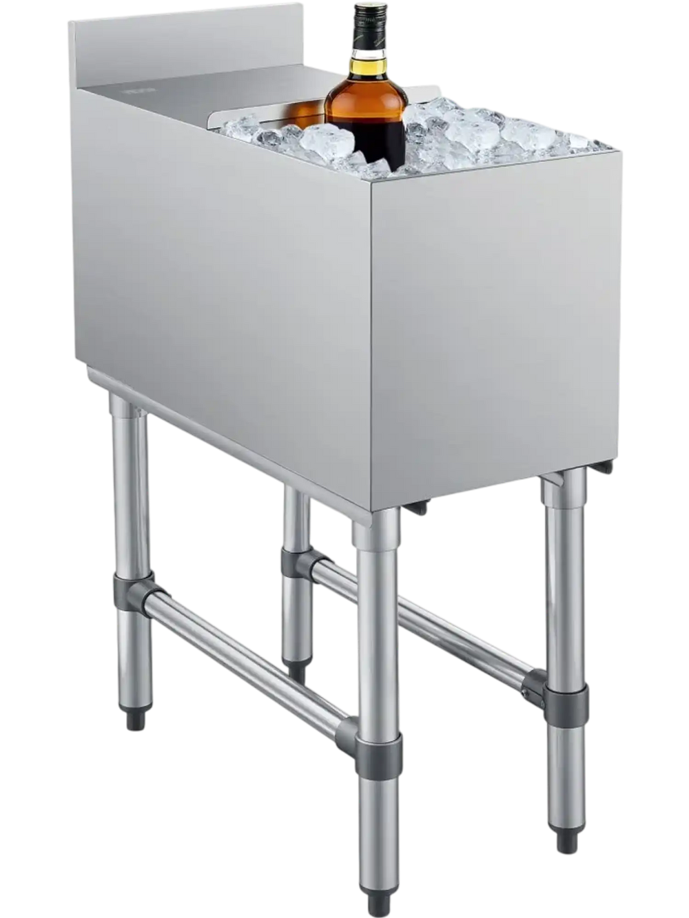 VEVOR Commercial Ice Bin, 39.6 Qt Max Capacity, 12 x 24 x 33 Inch Stainless Steel Ice Chest with Sliding Lid, 24H Long-Lasting Insulation, Cooler Cart Cocktail Unit for Bar Restaurant Pub, NSF