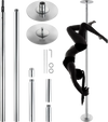 VEVOR Professional Dancing Pole, Spinning Static Dancing Pole Kit, Portable Removable Pole, 45mm Heavy-Duty Stainless Steel Pole, Height Adjustable Fitness Pole, for Exercise Home Club Gym, Silver