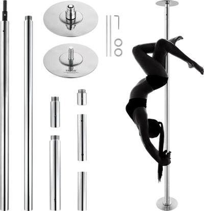 Vevor Dance Pole Professional Spinning Static Portable Removable 45mm Silver New