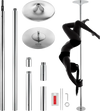VEVOR Professional Dancing Pole, Spinning Static Dancing Pole Kit, Portable Removable Pole, 45mm Heavy-Duty Stainless Steel Pole, Height Adjustable Fitness Pole, for Exercise Home Club Gym, Silver