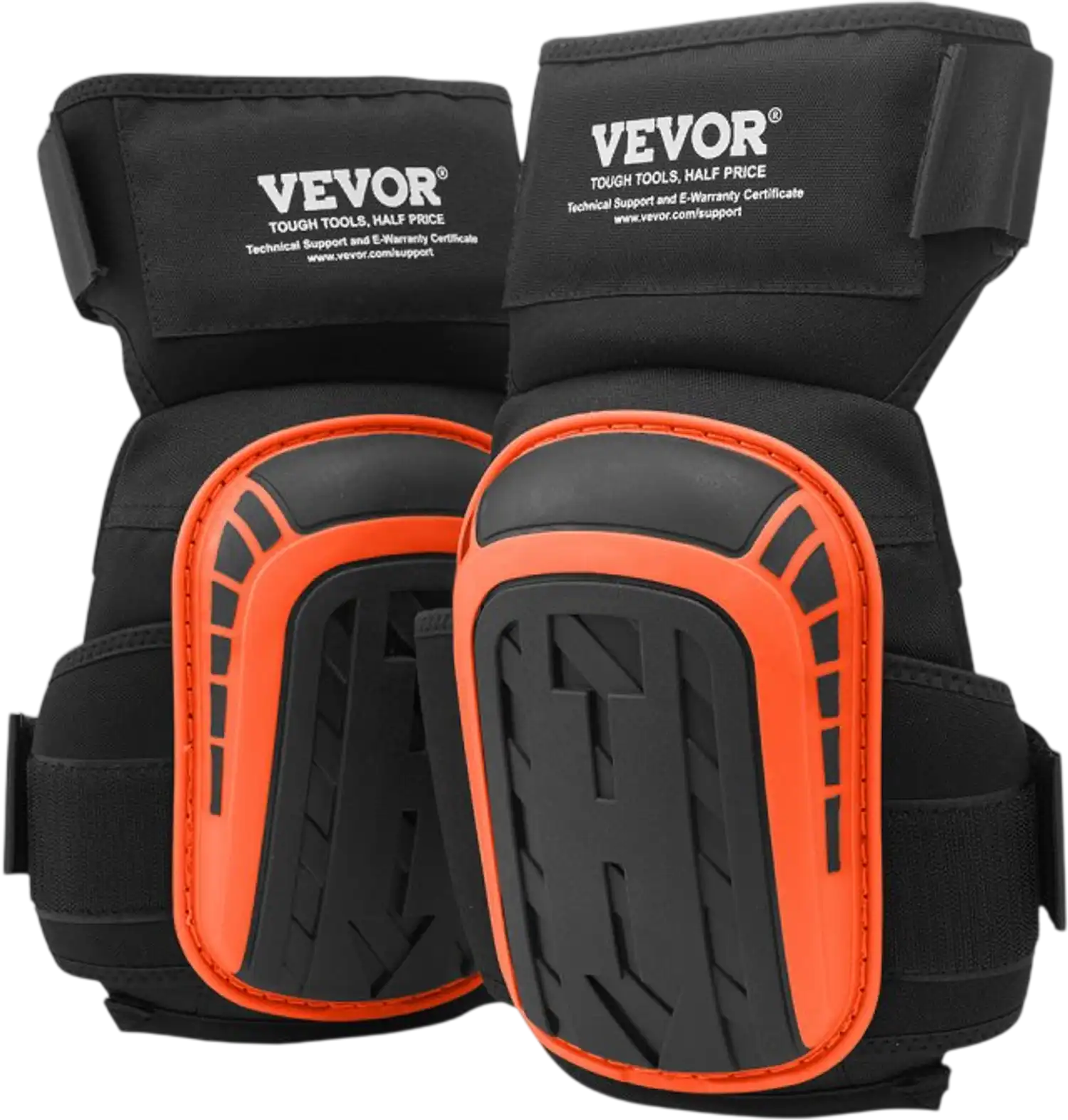 Vevor Knee Pads Extended Heavy Duty Construction Gel Cushion Black + Orange New