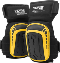 VEVOR Knee Pads for Work, Extended Heavy Duty Construction Knee Pads with 2 Extension Straps, Anti-slip Foam Gel Knee Pads, Men & Women, for Gardening Flooring Roofing and Cleaning, Yellow and Black