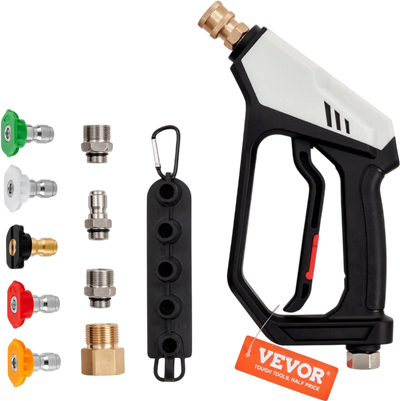Vevor Pressure Washer Gun Short 5000 PSI Foam Gun with 5 Quick Connect Nozzles New