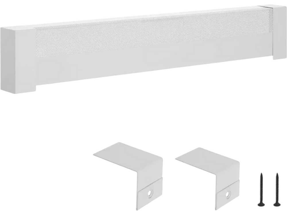 VEVOR Baseboard Heater Covers, Basic Series 4 ft Standard Electric Heating Unit Front Cover for Home Improvement, Heavy-duty Steel, Easy Installation for Bedroom Replacing Old Cover, White