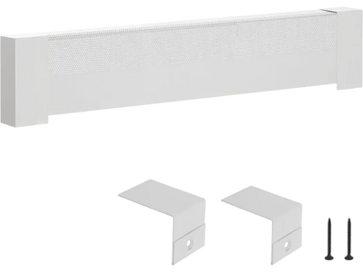 VEVOR Baseboard Heater Covers, Basic Series 3 ft Standard Electric Heating Unit Front Cover for Home Improvement, Heavy-duty Steel, Easy Installation for Bedroom Replacing Old Cover, White