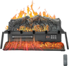VEVOR Electric Fireplace Log, 25 inch Fireplace Insert Log Heater, with Crackling Sound,Remote Controller, 5 Adjustable Flame Brightness, Timer, Overheat Protection, Thermostat, for Home Decor Black