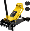 VEVOR Low Profile Floor Jack, 3 Ton (6614 lbs) Capacity, Steel Racing Floor Jack with Single Piston Quick Lift Pump & Foot Pedal, Hydraulic Trolley Car Lift for SUVs, Pickups, Lifting Range 5.1"-19.7"