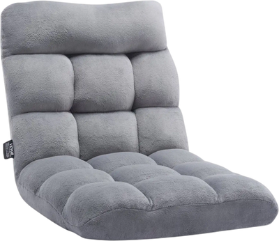 Vevor Floor Chair Folding Sofa Chair with 14 Adjustable Positions Gray New