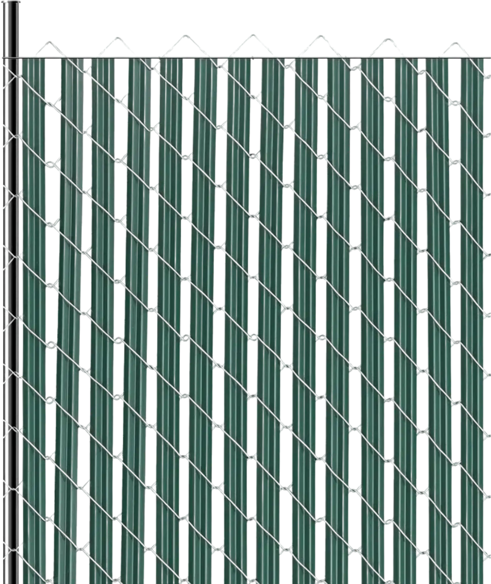 VEVOR Bottom Locking Privacy Slats, Single-Wall Vertical Bottom-Locking Slats for Chain-Link Fence, High-Density HDPE Chain Link Slats Ideally Fit 5' High Fence for Garden, Farm, Sports Field(Green)