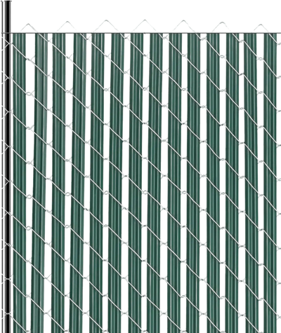 VEVOR Bottom Locking Privacy Slats, Single-Wall Vertical Bottom-Locking Slats for Chain-Link Fence, High-Density HDPE Chain Link Slats Ideally Fit 5' High Fence for Garden, Farm, Sports Field(Green)