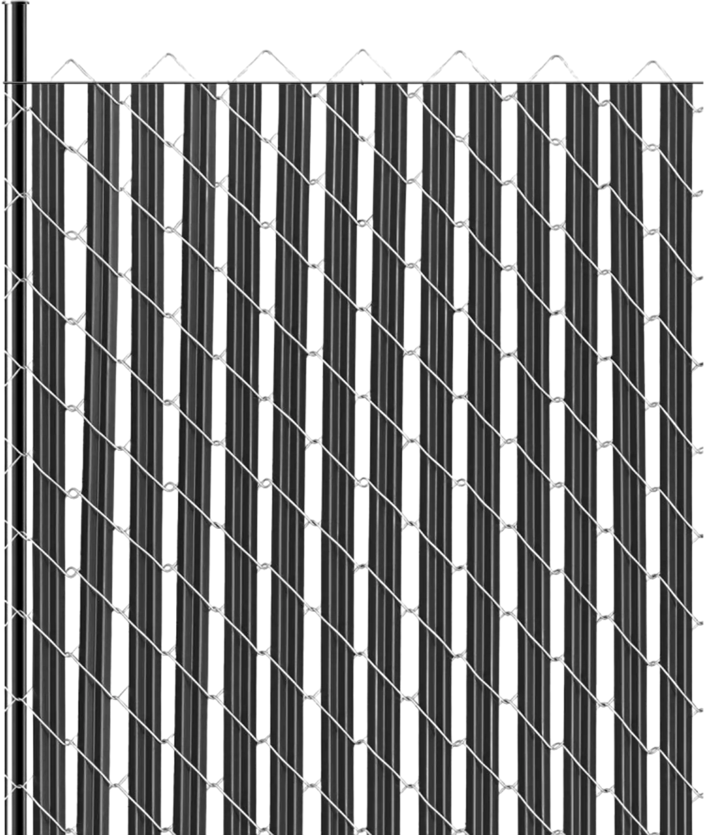 VEVOR Bottom Locking Privacy Slats, Single-Wall Vertical Bottom-Locking Slats for Chain-Link Fence, High-Density HDPE Chain Link Slats Ideally Fit 6' High Fence for Garden, Farm, Sports Field(Black)