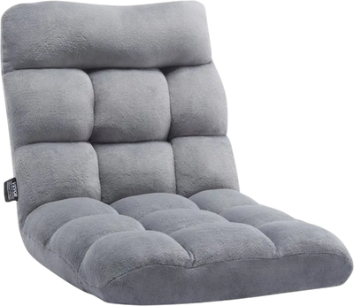 Vevor Floor Chair Adjustable Back Support Folding Sofa Chair Gray New
