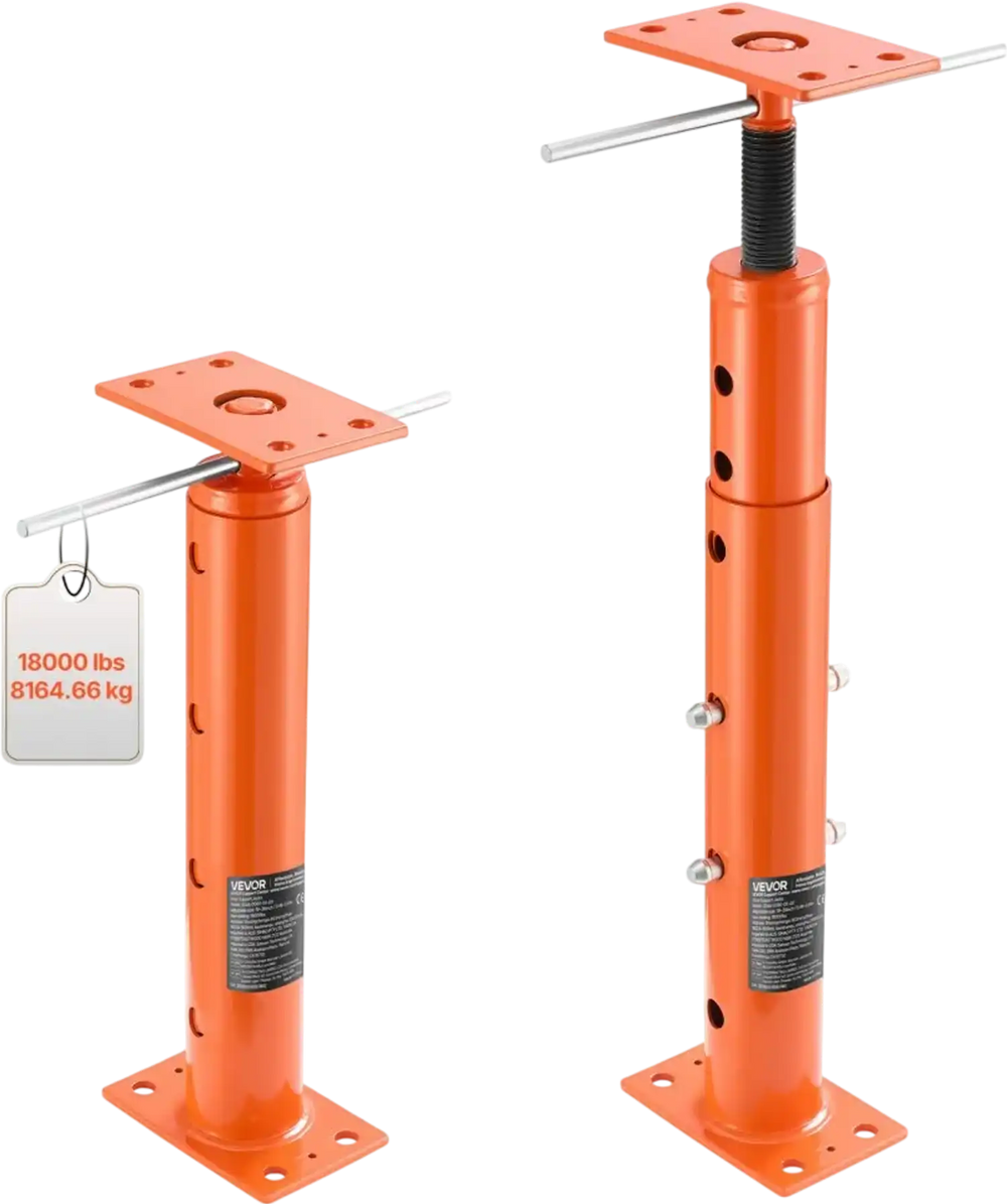 VEVOR House Floor Jacks, 2 Pack 19-36 Inch Height Range, 18000 lbs Max Load Capacity, Adjustable Support Beam Basement Jack Post Pole for Leveling, Lift Steel Telescoping Post for Temporary Support