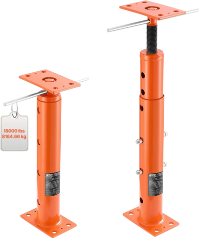 VEVOR House Floor Jacks, 2 Pack 19-36 Inch Height Range, 18000 lbs Max Load Capacity, Adjustable Support Beam Basement Jack Post Pole for Leveling, Lift Steel Telescoping Post for Temporary Support