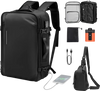 VEVOR Vacuum Travel Backpack, 65L, Expandable Vacuum Seal Compression Travel Backpack with Pump, with TSA-Approved Lock, Airback Vacpack, Water-Resistant Carry-On Suitcase Luggage, for Business, Black