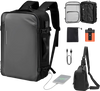 VEVOR Vacuum Travel Backpack, 65L, Expandable Vacuum Seal Compression Travel Backpack with Pump, with TSA-Approved Lock, Airback Vacpack, Water-Resistant Carry-On Suitcase Luggage, for Business, Gray