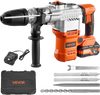 VEVOR Rotary Hammer Drill, 1-9/16 in SDS-Max Cordless, Heavy Duty 20V Battery Powered Rotary Hammer, Including 2 Batteries, Charger, Drill Bit, Pointed Chisel, Carrying Case, for Concrete, Masonry