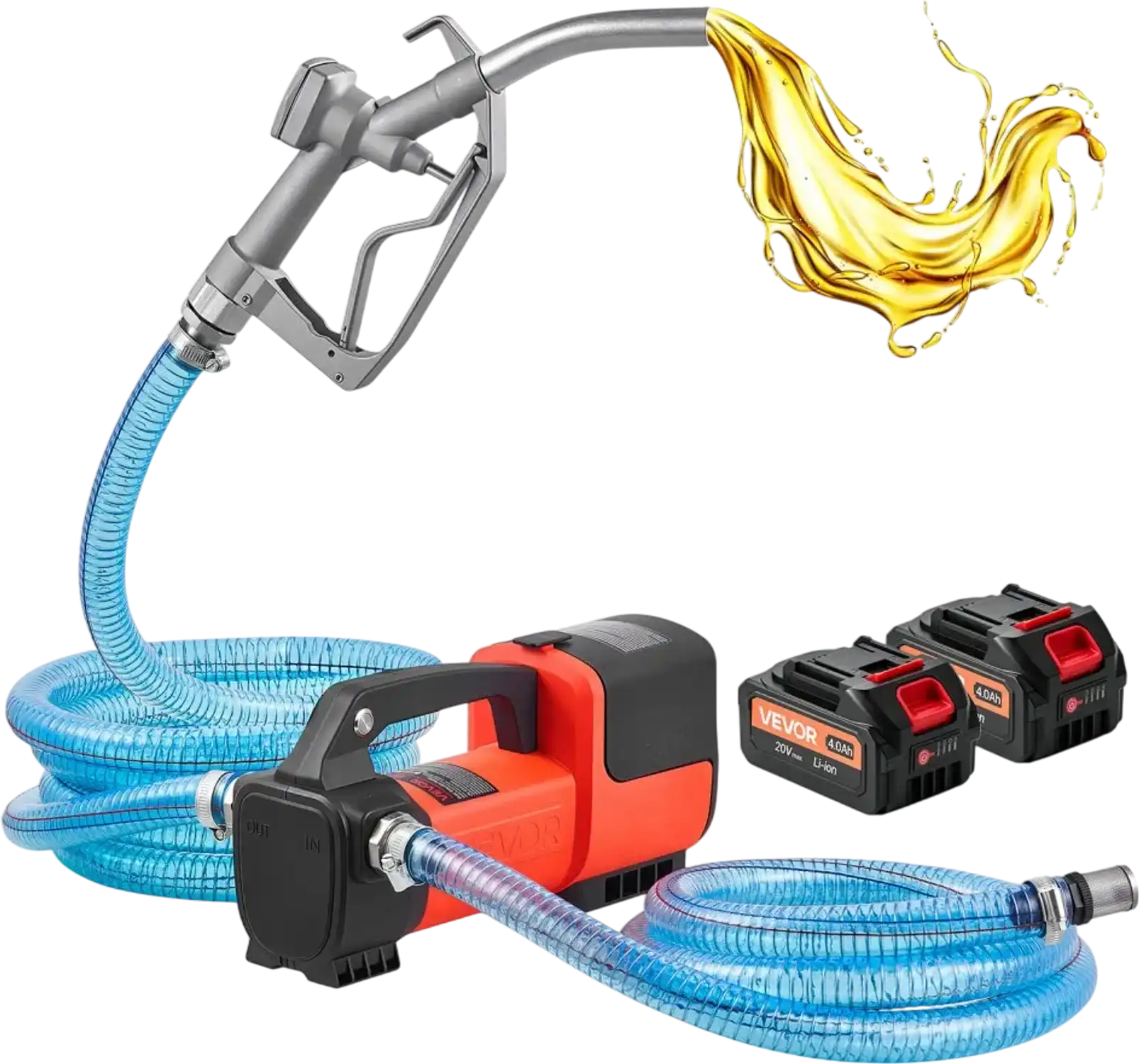 Vevor Fuel Transfer Pump Battery-Powered 12 GPM Portable Diesel Pump Kit New