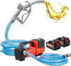 VEVOR Fuel Transfer Pump Battery Powered 12 GPM Portable Diesel Pump Kit, for Diesel Kerosene Fueling on Farm Boat Truck Tractor, 2 x 4.0Ah Batteries, 1/4 HP Motor, with Manual Fuel Nozzle & Hose